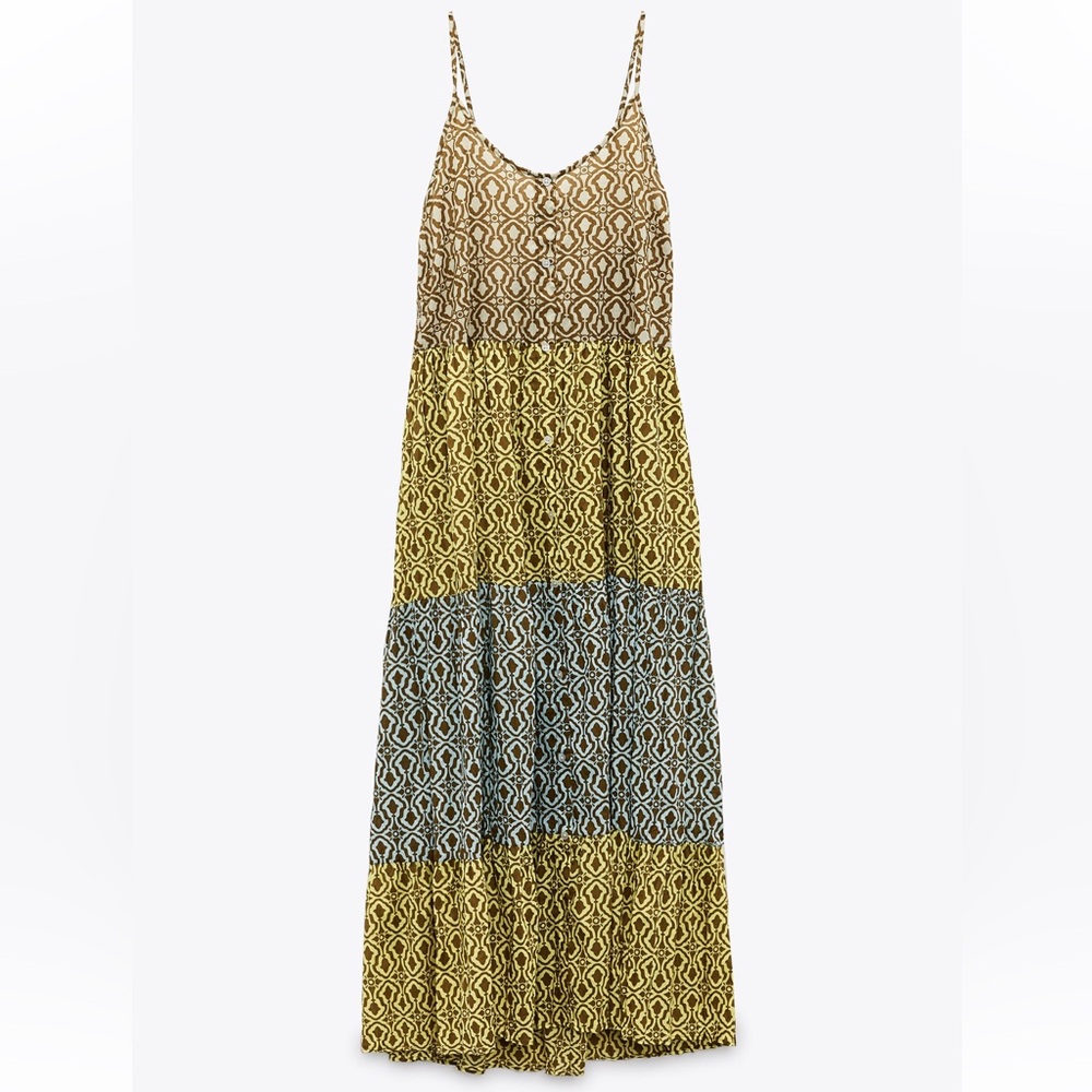 Zara Patchwork Midi Dress